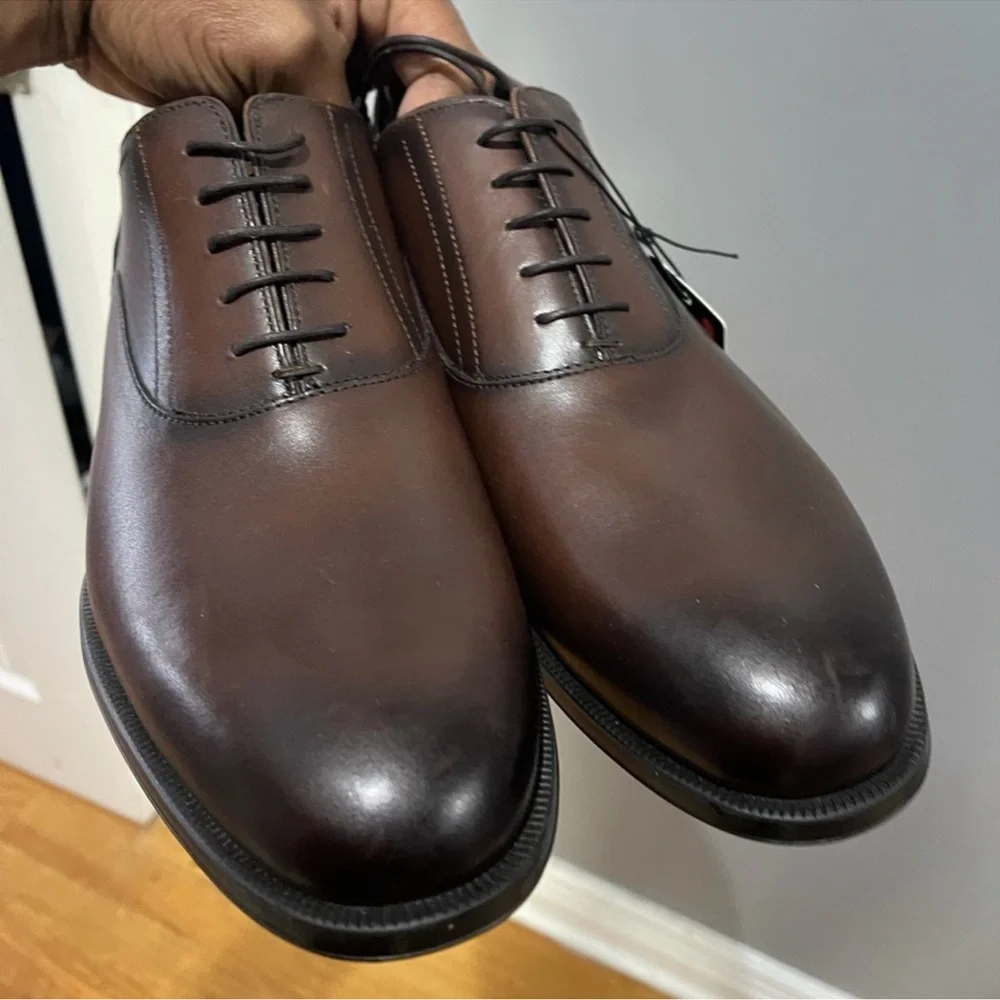 Brand New Zara Men's Classic Drk Brown Oxfords Sz 13 (46) - Picture 2 of 16